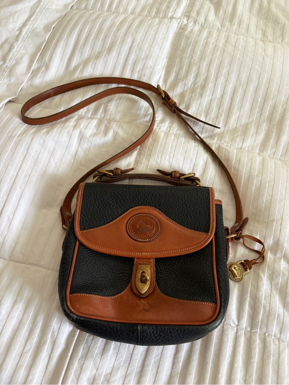 Dooney & Bourke Pebbled Leather Square Vintage Carrier Crossbody Bag